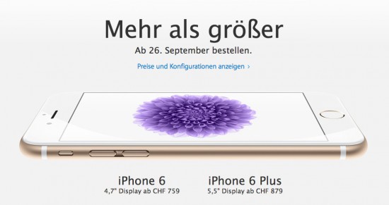 iPhone 6 im Apple Online Store Schweiz