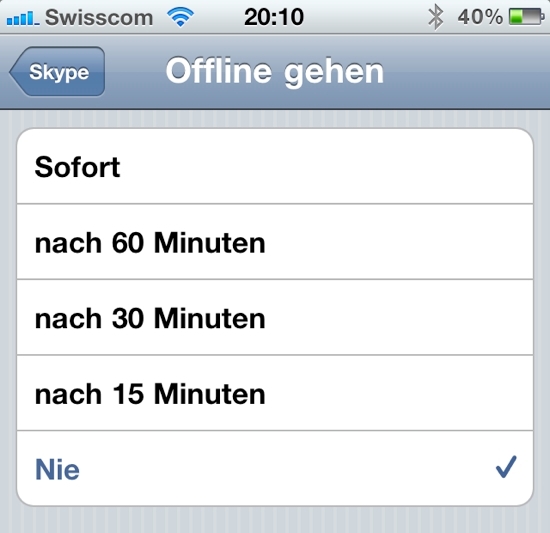 Skype Offline Konfiguration