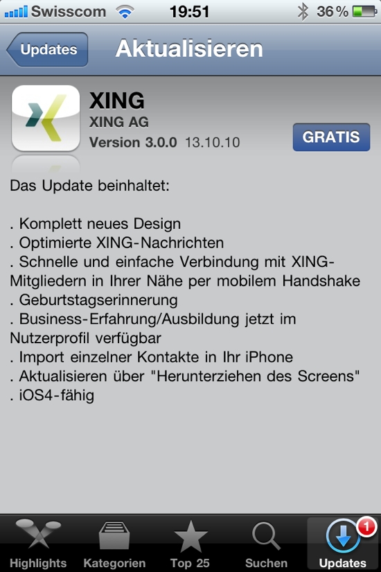 iPhone Xing App
