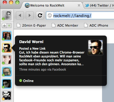 RockMelt Social Media Browser