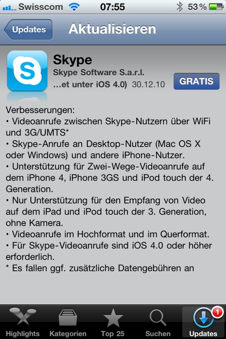 Skype for iPhone