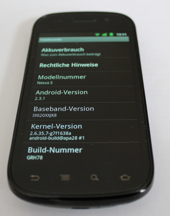 Android 2.3 Gingerbread auf Nexus S