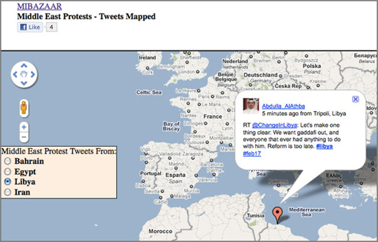 Google maps Twitter Map