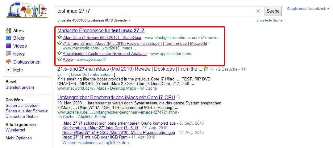Google Search Bookmarks Chrome