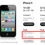 Online Lieferzeit für das weisse iPhone 4 bei einigen Tagen