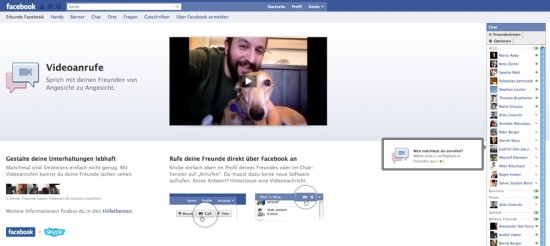 Facebook Skype Videocalling