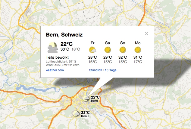 Google Maps Weather Layer Weather.com
