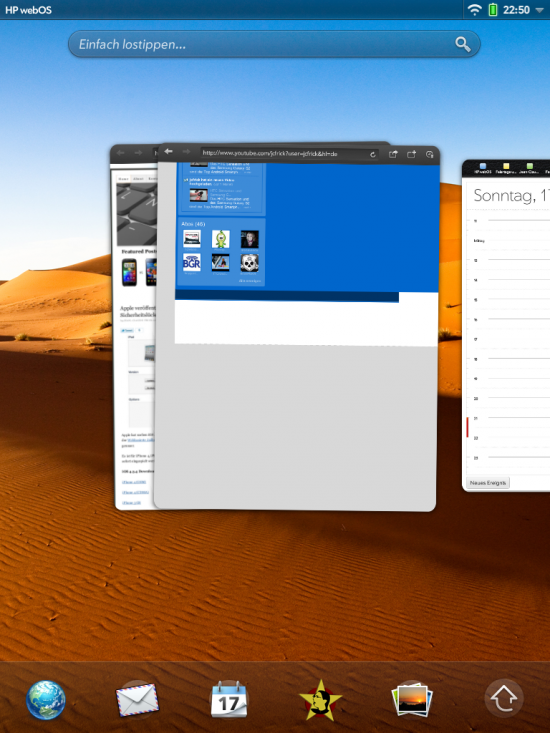 WebOS 3.02 MultiTasking View Apps