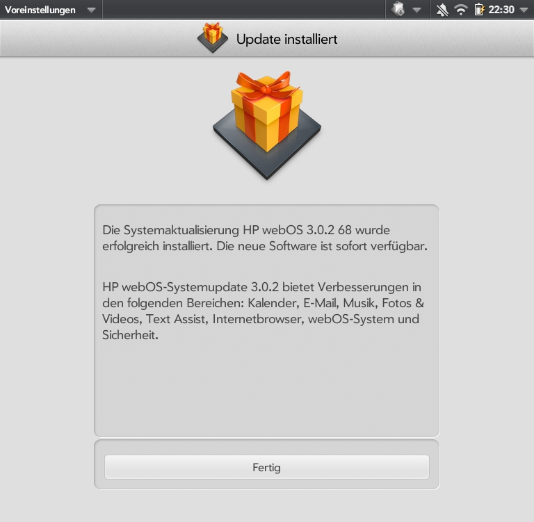 HP TouchPad WebOS 3.02 Update