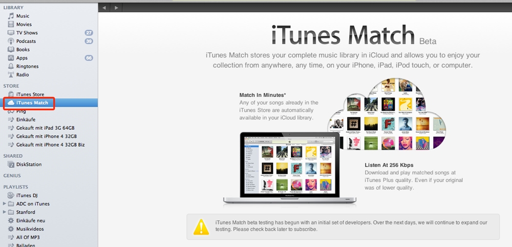 iTunes Match Beta