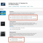 Neue Konfigurationsmöglichkeiten für das MacBook Pro mit Retina Display