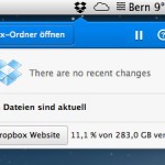 Dropbox Client mit neuem Menü