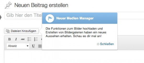 WP 3.5 Medien Manager