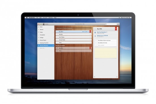 Wunderlist 2 on Mac