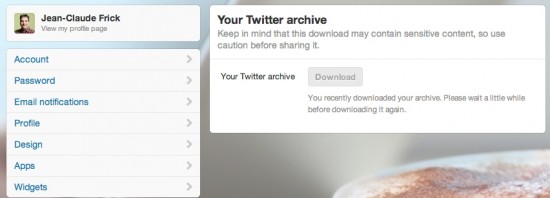 Twitter Archiv Download