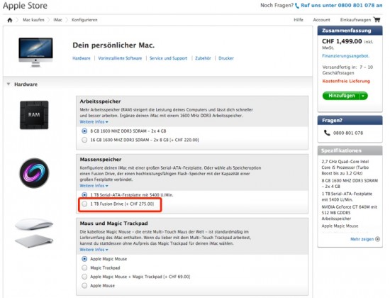 iMac Config with Fusion Drive