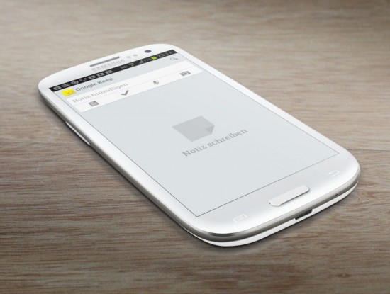 Google Keep on Galaxy S3