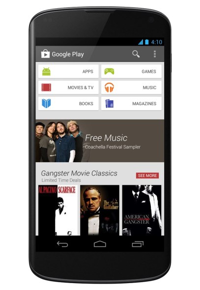 Google Playstore on Nexus 4 small