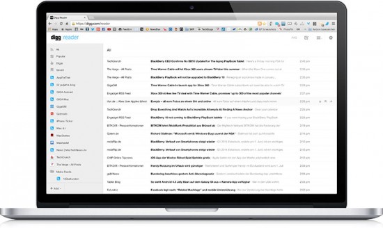 Digg Feedreader in Browser