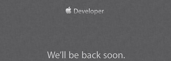 Apple Dev Portal Offline Notice
