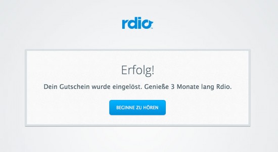 Rdio 3 Monate Gratis