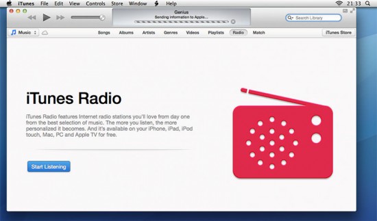 iTunes Radio on iTUnes 11.1 Beta