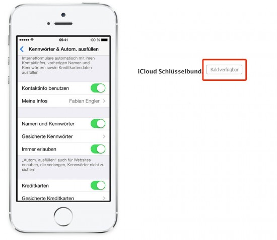 iOS 7 iCloud Schlüsselbund