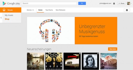 Google Music All Access Switzerland