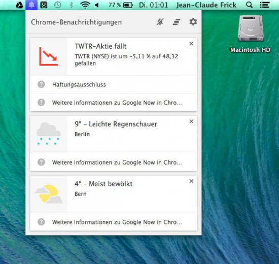 Google Now in OS X