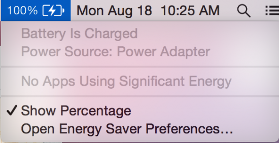 OS X Yosemite DP6 Charge Icon