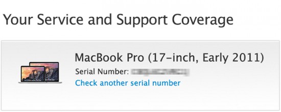 Garantie Check MacBook pro 17