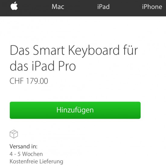 Lieferzeit Smart Keyboard