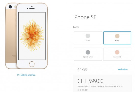 iPhone SE Apple Online Store Schweiz