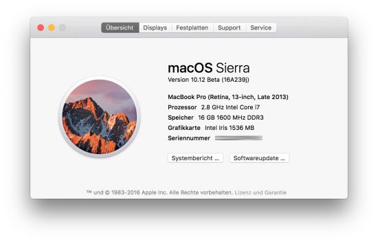macOS Sierra Beta 2