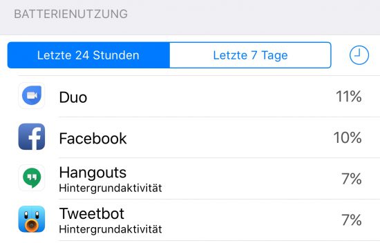 Duo Batterie iOS