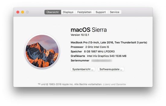 Spezifikationen MacBook Pro