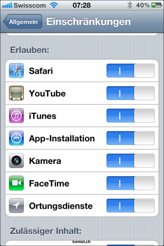 iOS 4.1 Restrictions FaceTime