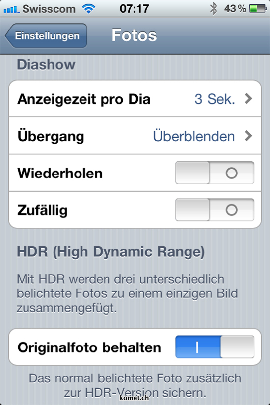 iOS4.1 HDR Settings