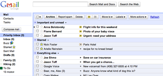 GMAIL Prioroty Inbox